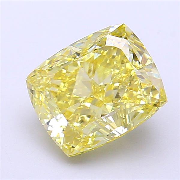 2.64 Ct. Fancy Intense  Yellow Cushion Lab Grown Diamond