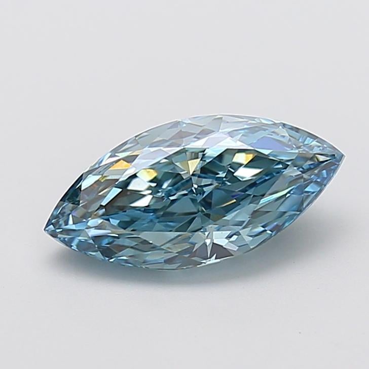 2.08 Ct. Fancy Vivid Greenish Blue Marquise Lab Grown Diamond
