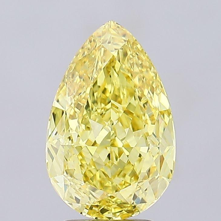 4.03 Ct. Fancy Vivid Yellow Pear Lab Grown Diamond
