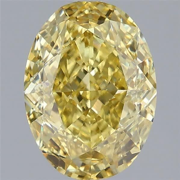 2.60 Ct. Fancy Vivid Yellow Oval Lab Grown Diamond