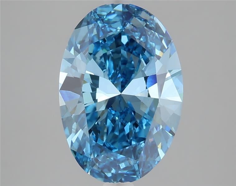 2.98 Ct. Fancy Vivid Blue Oval Lab Grown Diamond