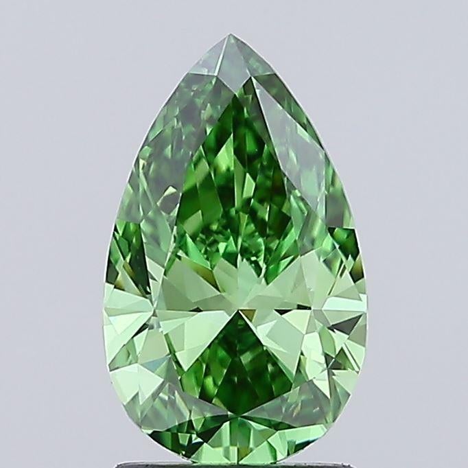 1.51 Ct. Fancy Vivid Green Pear Lab Grown Diamond
