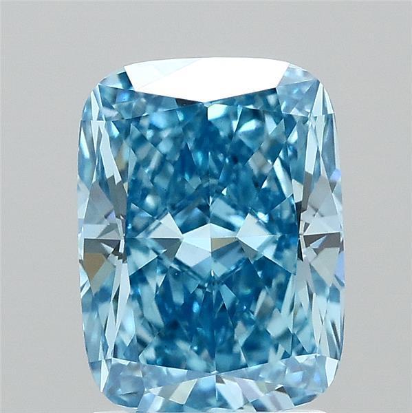 2.11 Ct. Fancy Vivid Blue Cushion Lab Grown Diamond