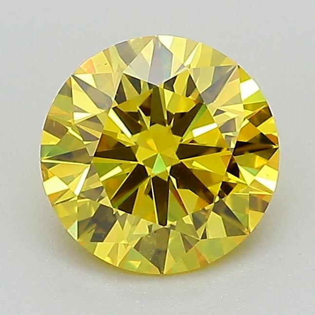 1.24 Ct. Fancy Vivid Yellow Round Lab Grown Diamond