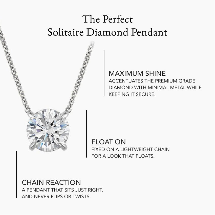 18K White Gold Perfect Solitaire Lab Diamond Pendant (1/4 ct. tw.)