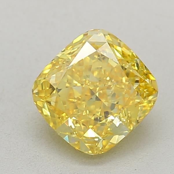 0.80 Ct. Fancy Vivid Yellow Cushion Lab Grown Diamond