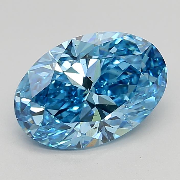 3.01 Ct. Fancy Vivid  Blue Oval Lab Grown Diamond