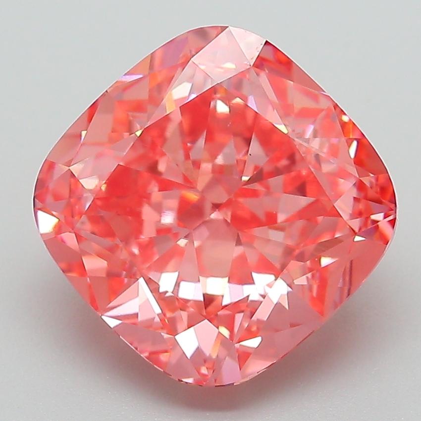 5.08 Ct. Fancy Vivid Pink Cushion Lab Grown Diamond