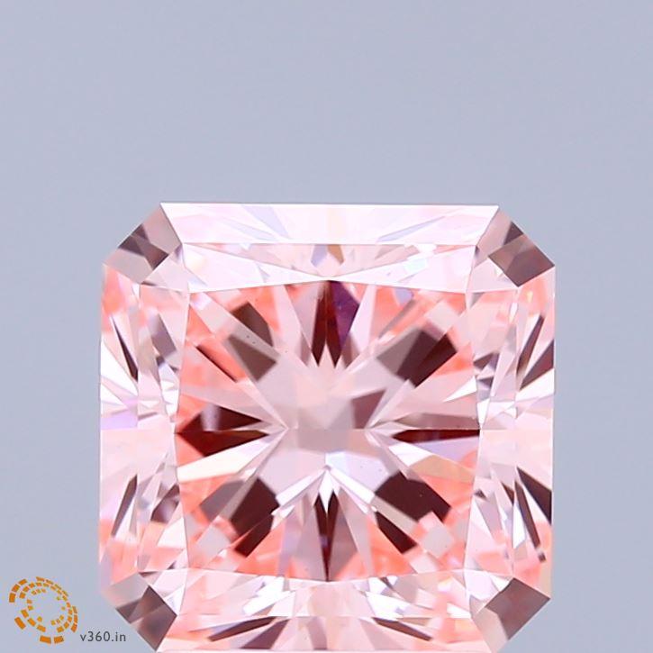 3.13 Ct. Fancy Vivid Pink Radiant Lab Grown Diamond