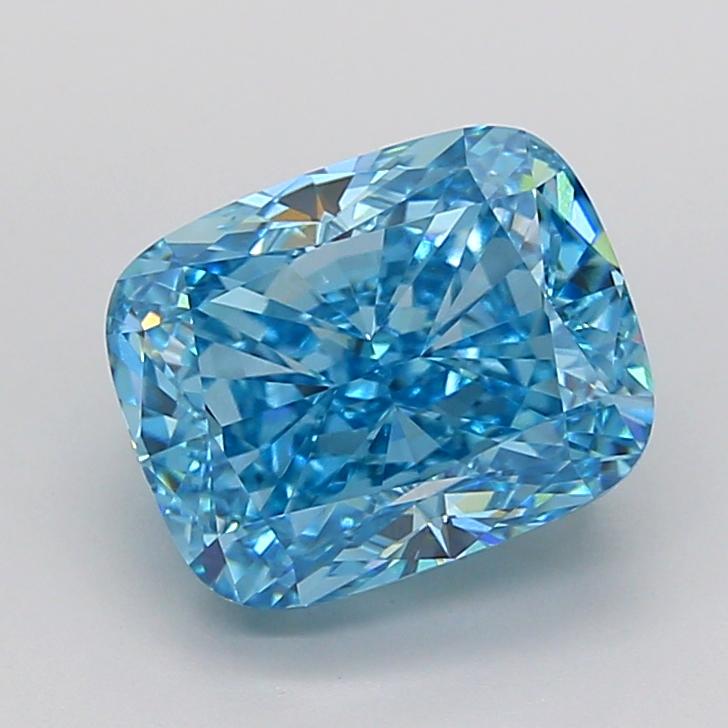 4.59 Ct. Fancy Vivid Blue Cushion Lab Grown Diamond