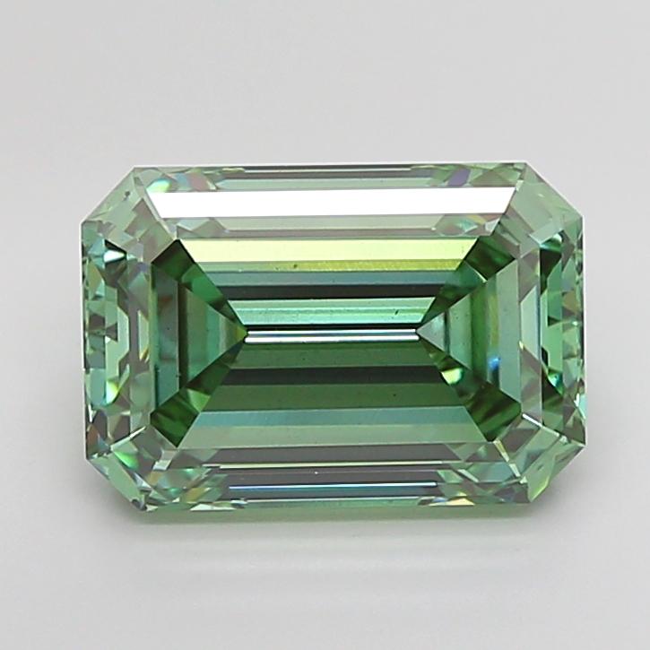 5.06 Ct. Fancy Vivid None Green Emerald Lab Grown Diamond