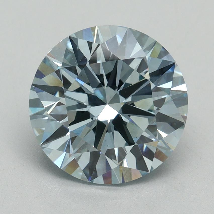 3.22 Ct. Fancy Vivid Blue Round Lab Grown Diamond