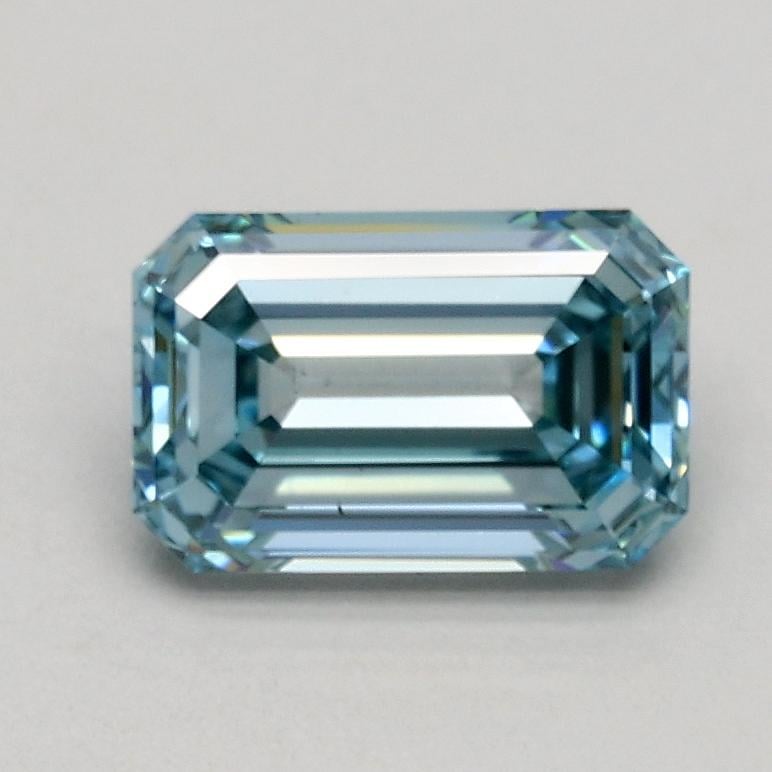 0.85 Ct. Fancy Intense Blue Emerald Lab Grown Diamond