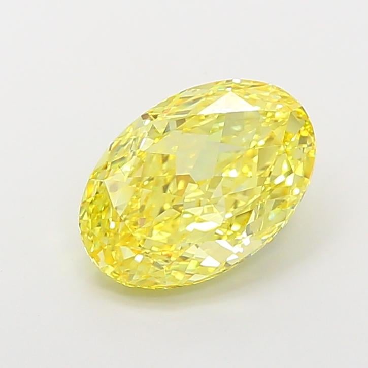 4.14 Ct. Fancy Vivid  Yellow Oval Lab Grown Diamond