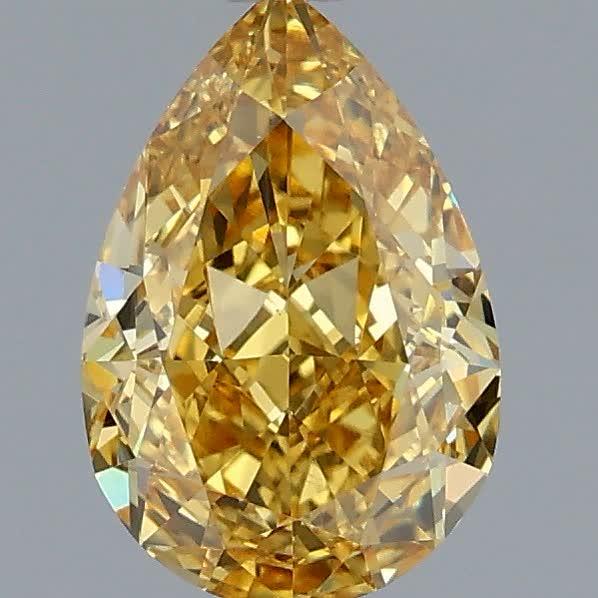 1.53 Ct. Fancy Vivid  Yellow Pear Lab Grown Diamond