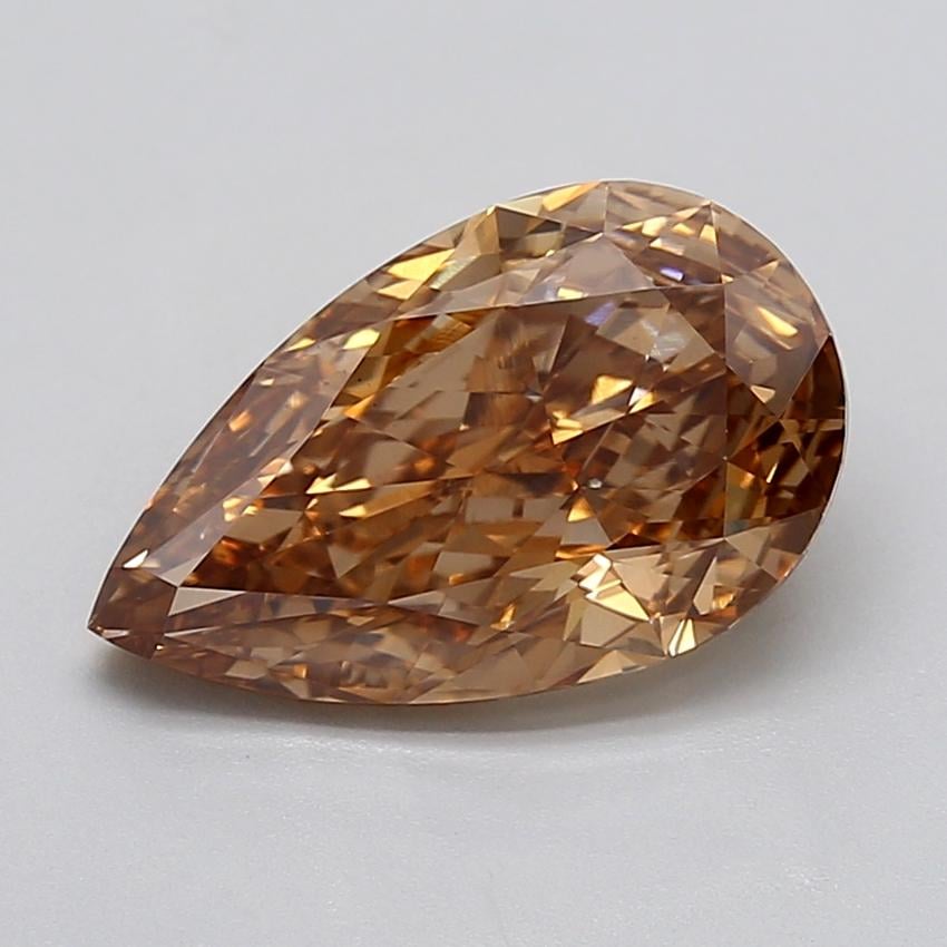 4.04 Ct. Light  Brown Pear Lab Grown Diamond