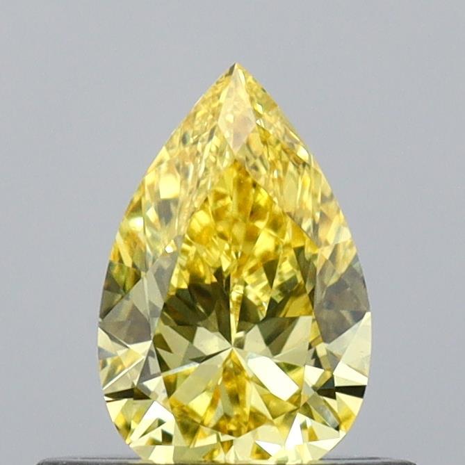 0.47 Ct. Fancy Vivid Yellow Pear Lab Grown Diamond