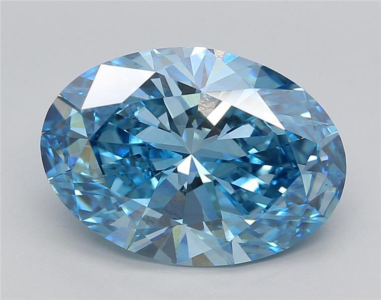 5.21 Ct. Fancy Vivid Blue Oval Lab Grown Diamond