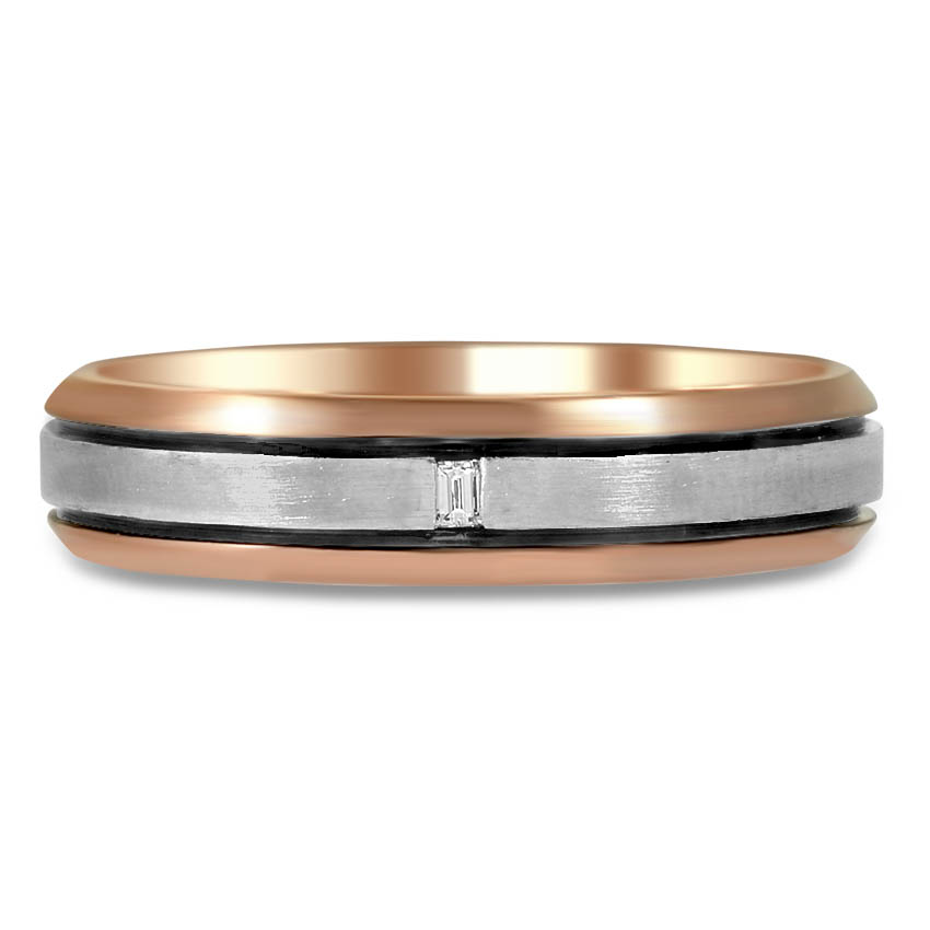Custom Three Tone Diamond Wedding Ring