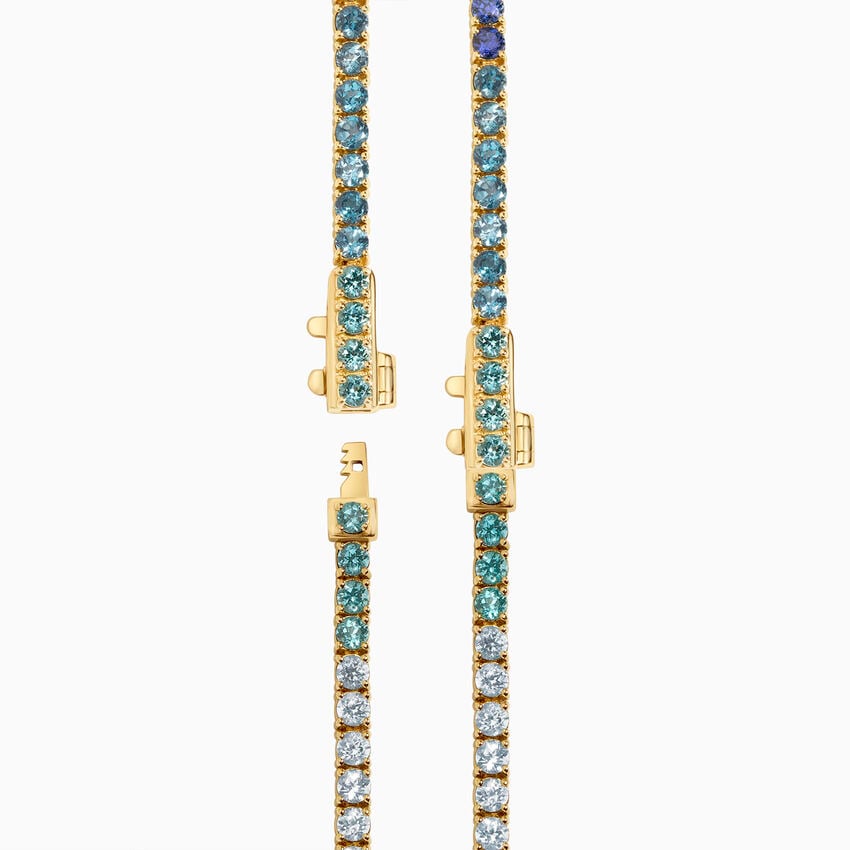 Coastal Ombre Gemstone Tennis Bracelet in 14K Yellow Gold