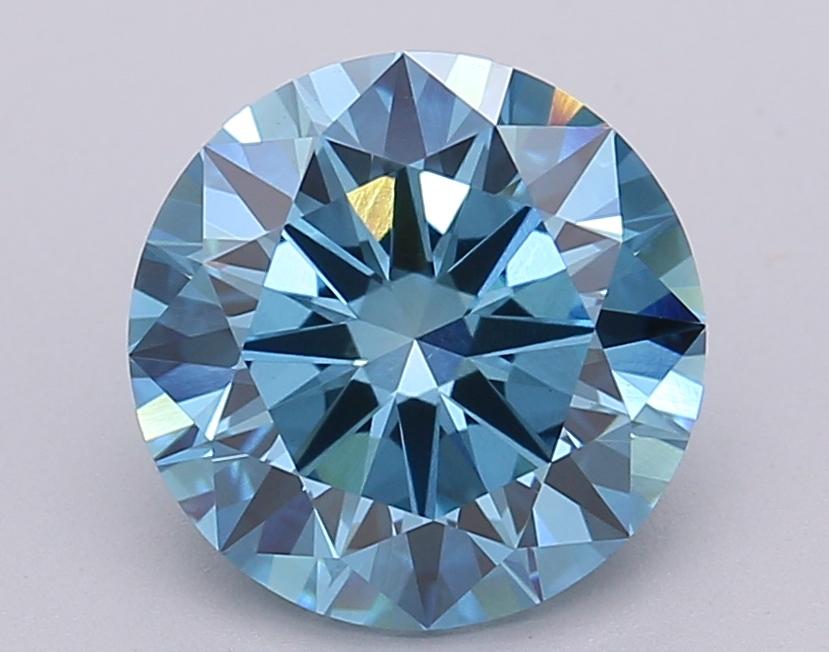 2.01 Ct. Fancy Vivid Blue Round Lab Grown Diamond