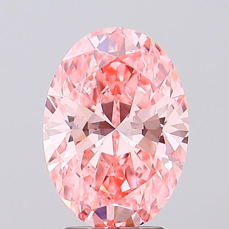 3.01 Ct. Fancy Vivid Pink Oval Lab Grown Diamond
