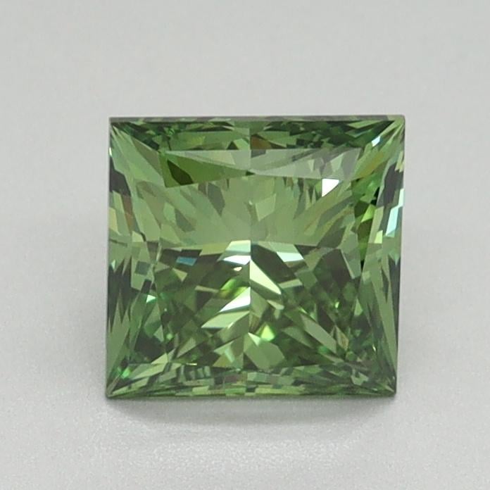 1.15 Ct. Fancy Vivid Green Princess Lab Grown Diamond