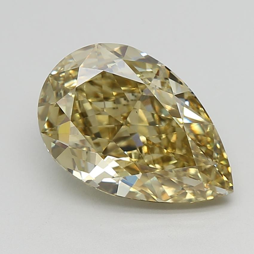 5.79 Ct. Fancy Intense Greyish Yellow Pear Lab Grown Diamond