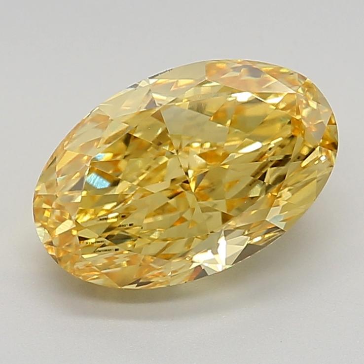 4.00 Ct. Fancy Vivid  Yellow Oval Lab Grown Diamond