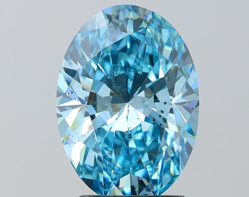 3.00 Ct. Fancy Vivid Blue Oval Lab Grown Diamond