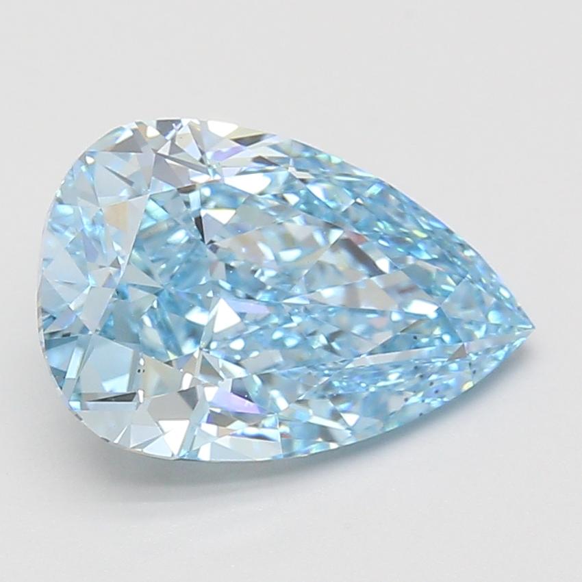 4.09 Ct. Fancy Vivid Blue Pear Lab Grown Diamond