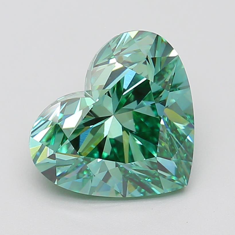 4.00 Ct. Fancy Vivid Green Heart Lab Grown Diamond