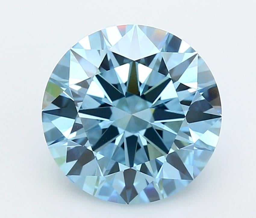 5.02 Ct. Fancy Vivid  Blue Round Lab Grown Diamond