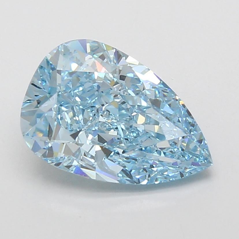 3.43 Ct. Fancy Vivid Blue Pear Lab Grown Diamond