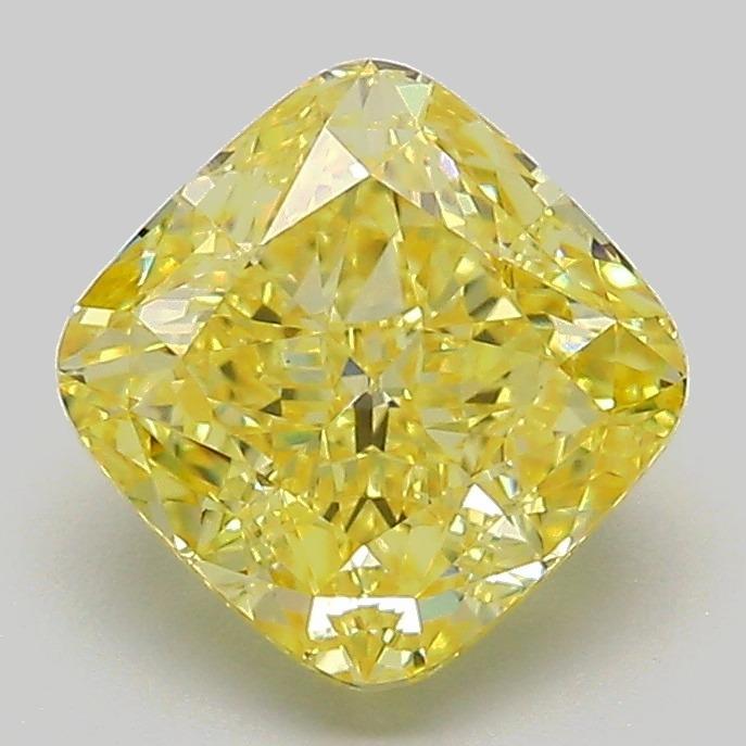 2.02 Ct. Fancy Intense Yellow Cushion Lab Grown Diamond