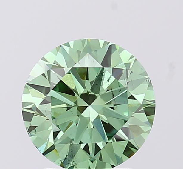 1.70 Ct. Fancy Vivid  Green Round Lab Grown Diamond