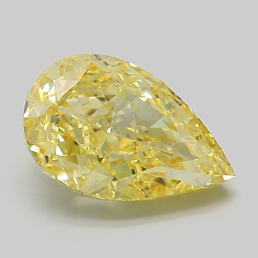 3.05 Ct. Fancy Vivid Yellow Pear Lab Grown Diamond