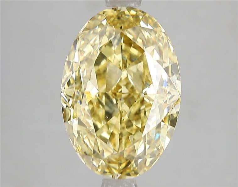 5.08 Ct. Fancy Vivid Yellow Oval Lab Grown Diamond