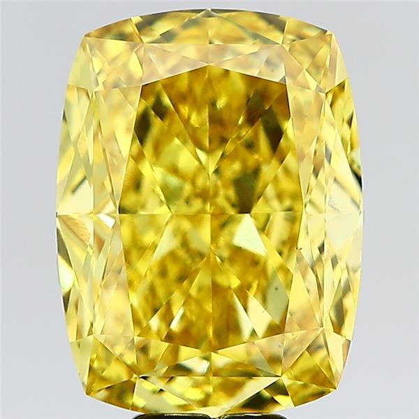 9.11 Ct. Fancy Vivid Yellow Cushion Lab Grown Diamond