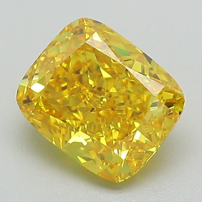 1.35 Ct. Fancy Vivid Yellow Cushion Lab Grown Diamond