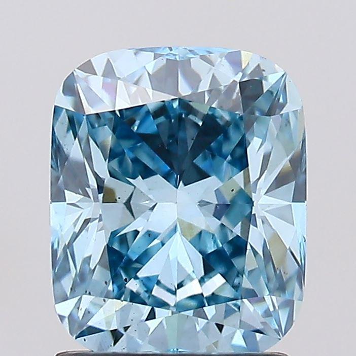 1.50 Ct. Fancy Vivid Blue Cushion Lab Grown Diamond