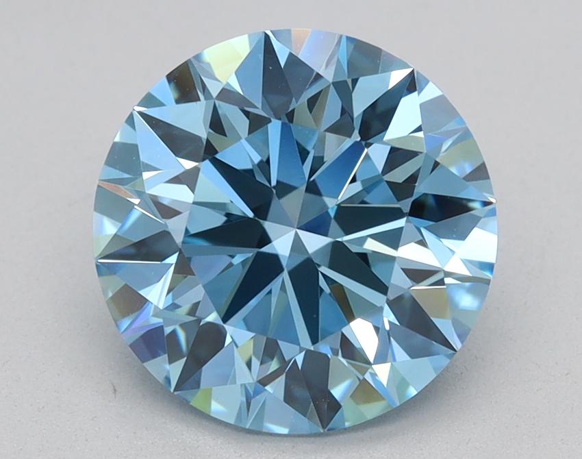 2.30 Ct. Fancy Vivid Blue Round Lab Grown Diamond
