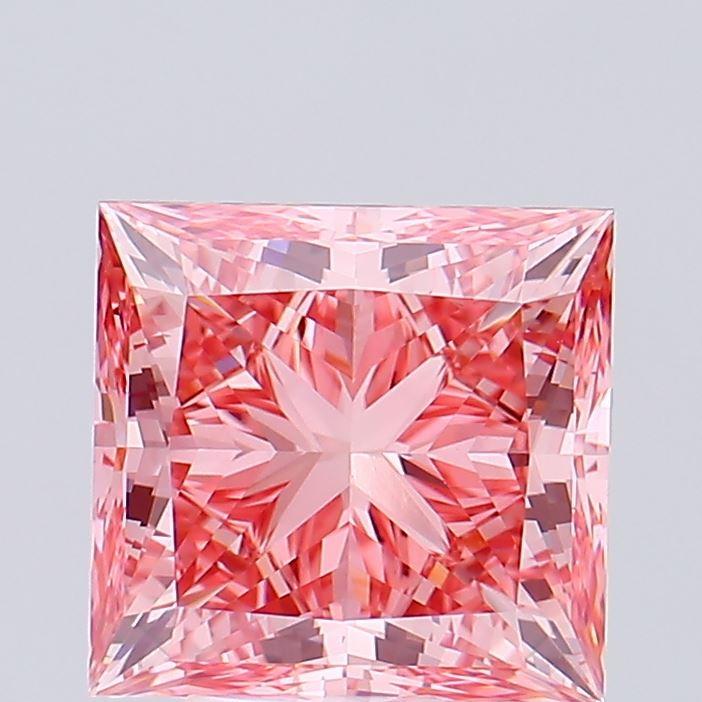6.00 Ct. Fancy Vivid Pink Princess Lab Grown Diamond