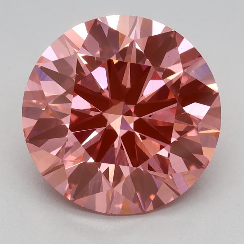3.04 Ct. Fancy Vivid Pink Round Lab Grown Diamond