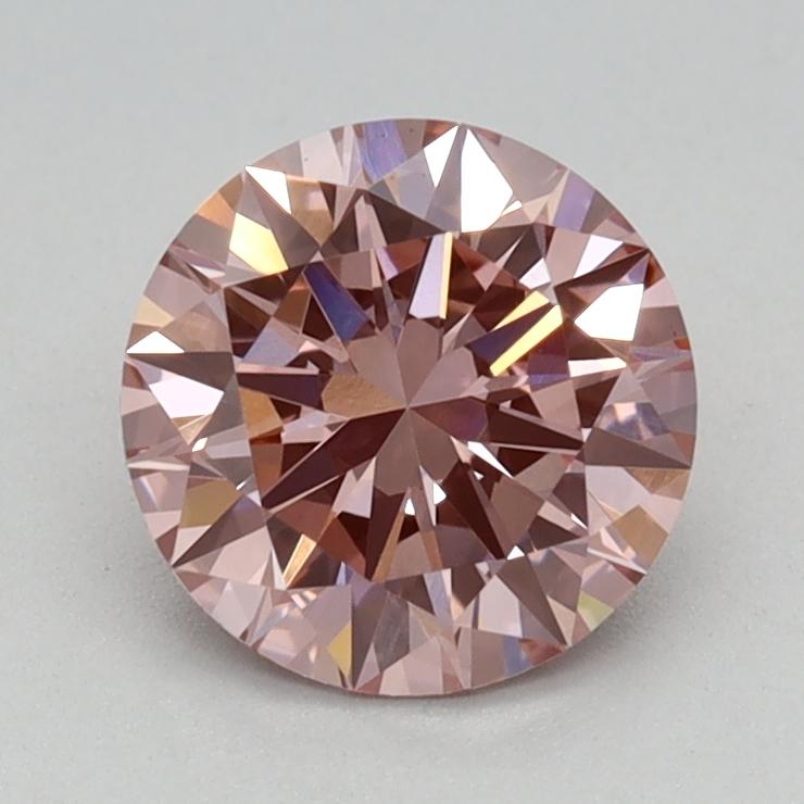 0.91 Ct. Fancy Vivid Pink Round Lab Grown Diamond