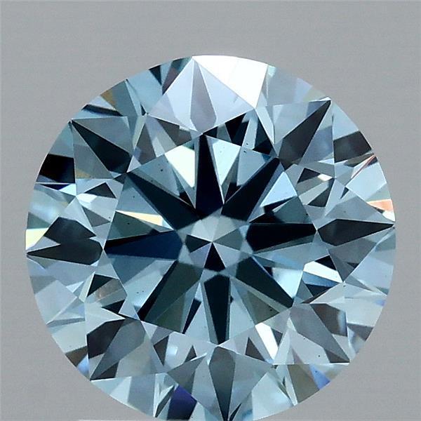 2.06 Ct. Fancy Vivid Blue Round Lab Grown Diamond