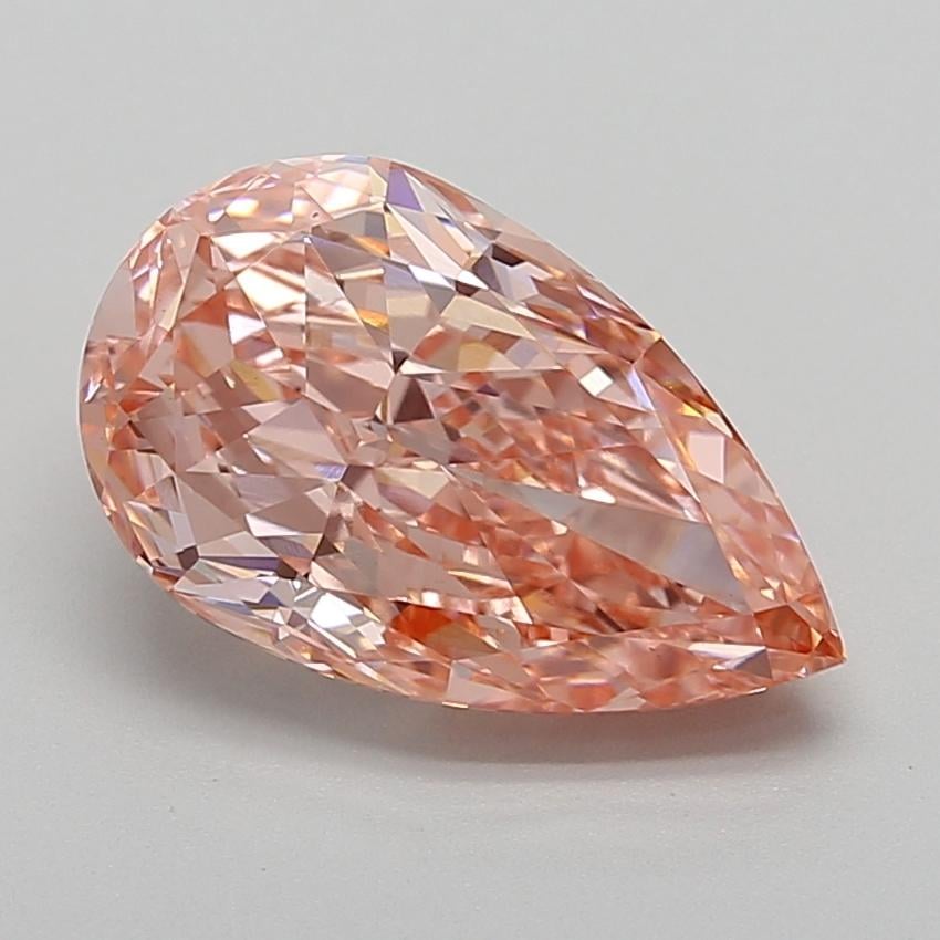4.51 Ct. Fancy Vivid  Pink Pear Lab Grown Diamond