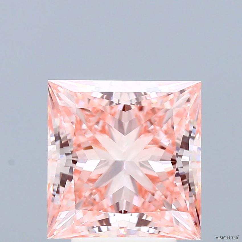4.25 Ct. Fancy Vivid Pink Princess Lab Grown Diamond