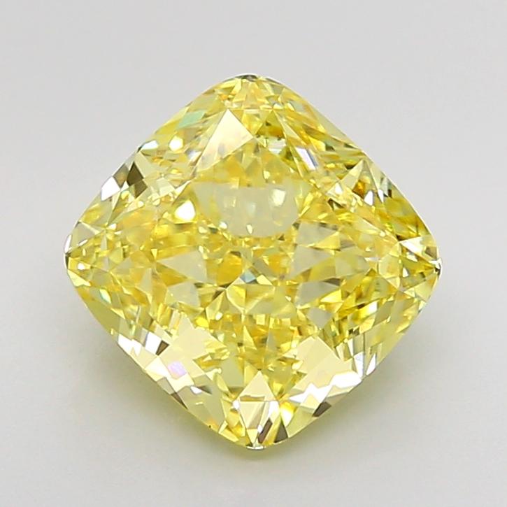 3.58 Ct. Fancy Intense Yellow Cushion Lab Grown Diamond