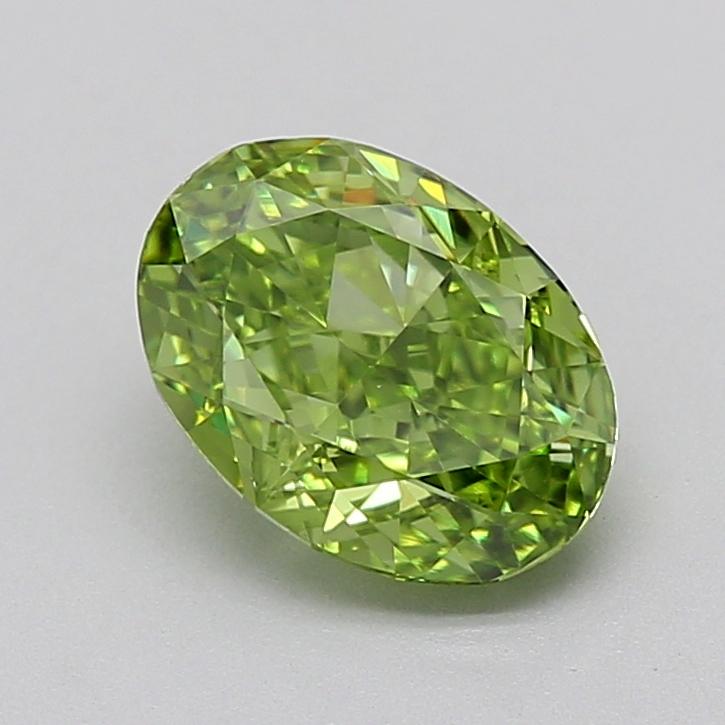1.51 Ct. Fancy Vivid  Green Oval Lab Grown Diamond